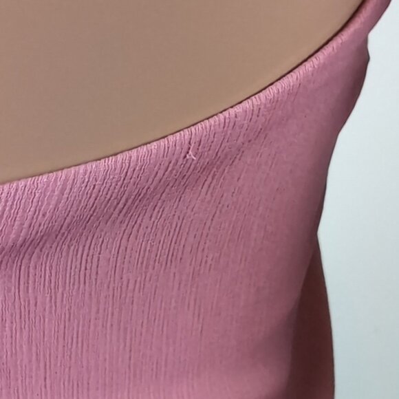 C/Meo Collective Dusty Rose Oblivion Top Halter Flare Sleeve Peplum Ruffle Pink - Picture 13 of 16